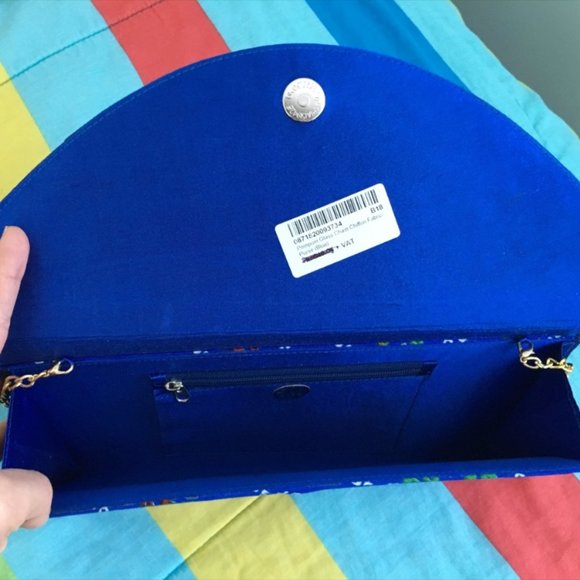 Blue Ikat Fabric Clutch Bag - Picture 4 of 7